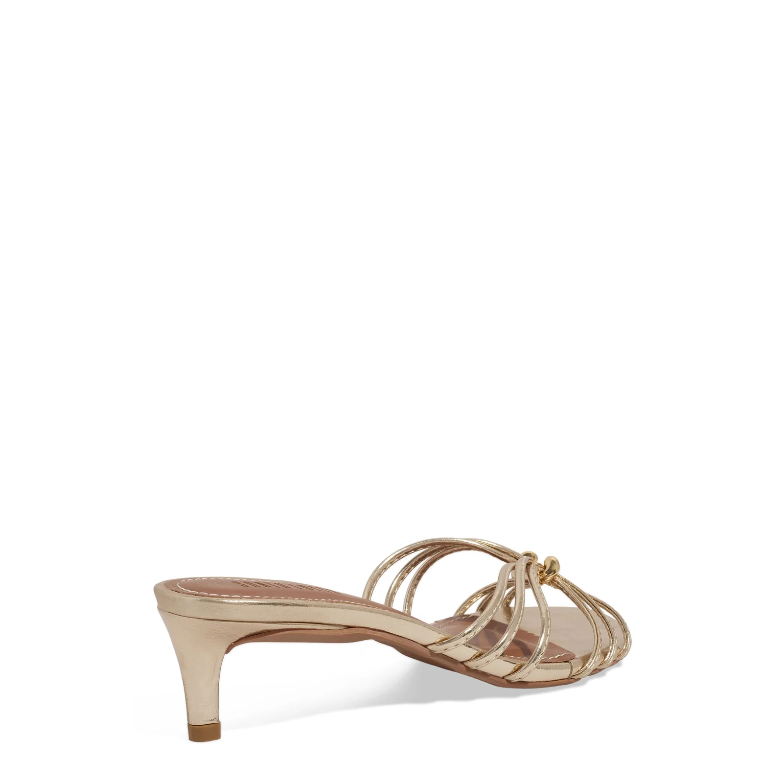 Mule Metalizado Reflexo Salto Fino Baixo Dourado - vista 3 de 5