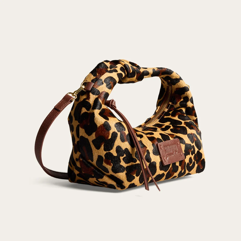 Bolsa Hobo Pequena Couro Pelo Animal Print Onça - vista 2 de 3
