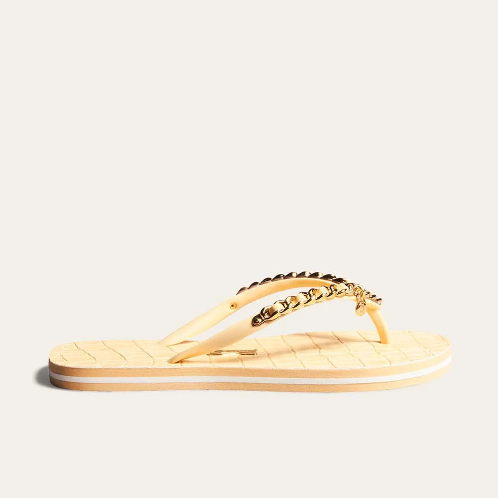 Chinelo Flip Flop Borracha Corrente Amarelo Buttercream - vista 1 de 3