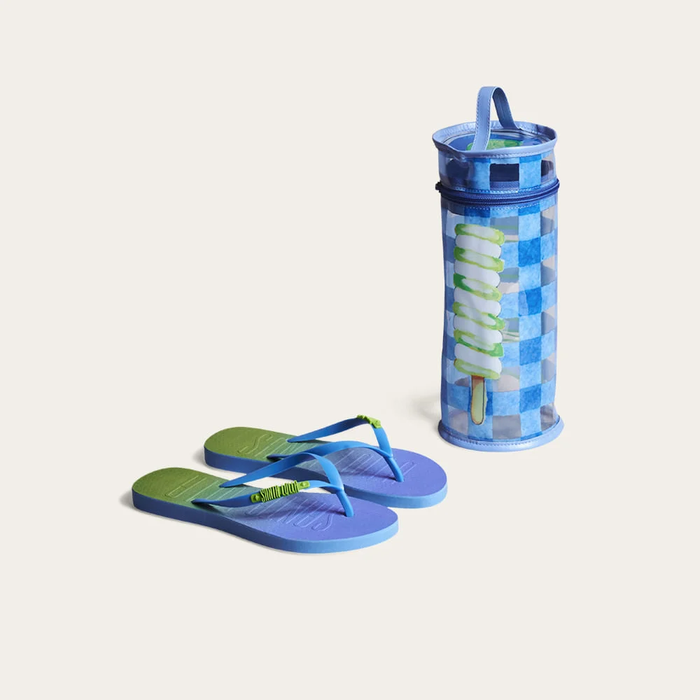 Chinelo Flip Flop Borracha Azul - vista 1 de 3