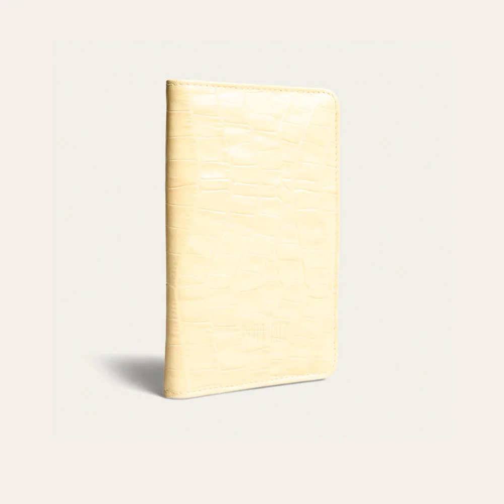 Carteira Couro Croco Amarelo Buttercream - vista 2 de 3