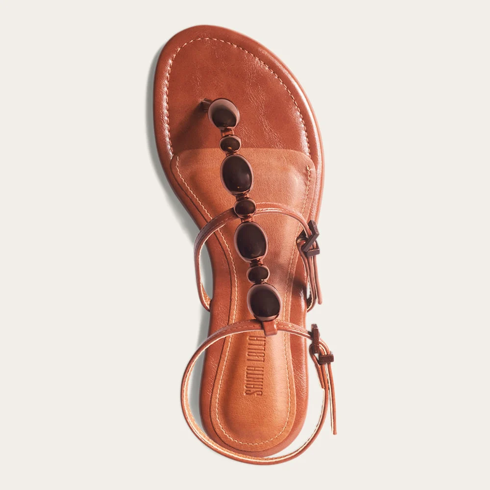 Rasteira Metal Napa Madri Marrom Caramel - vista 3 de 3