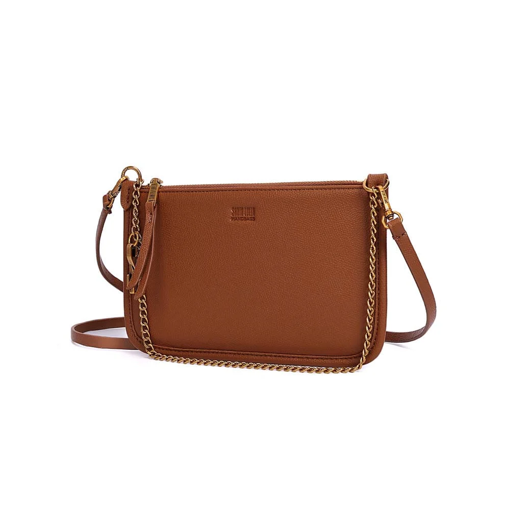 Bolsa Cluth Risco Transversal Marrom Safari - vista 3 de 7
