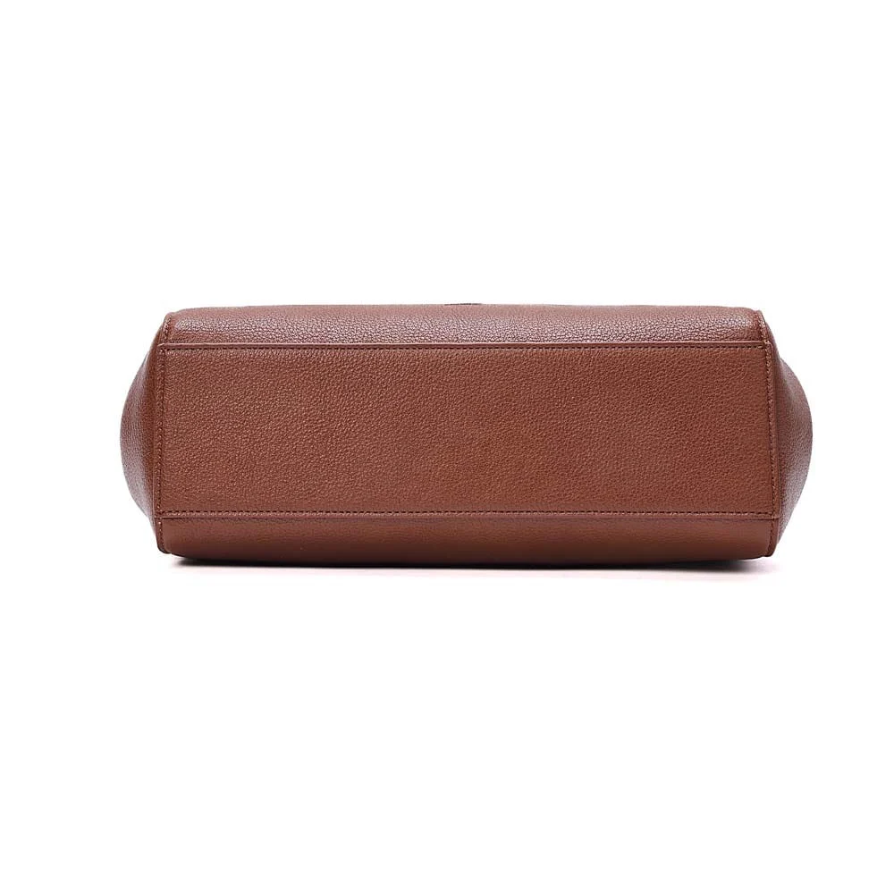 Bolsa Hobo Média Floater Alça De Ombro Corrente Marrom Safari - vista 6 de 7