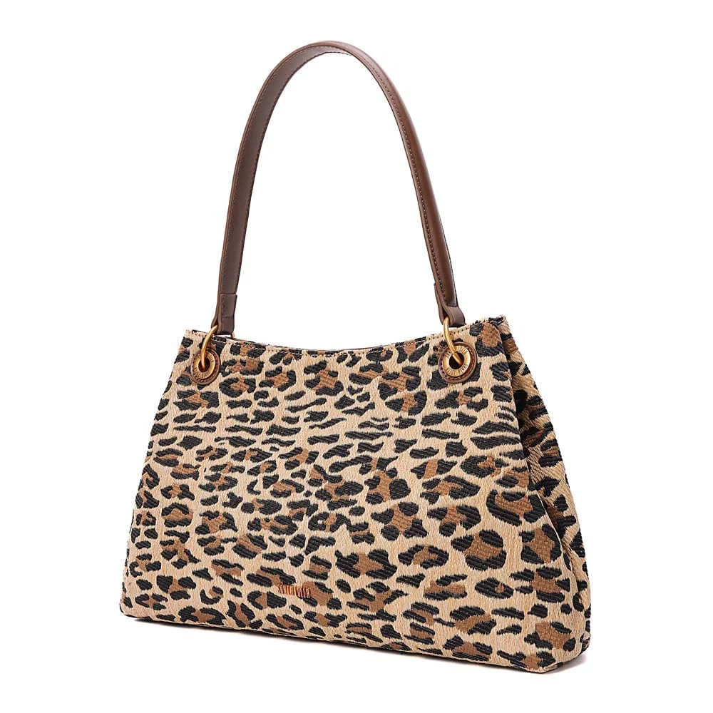 Bolsa Hobo Tramado Alça De Ombro Animal Print Onça - vista 3 de 7