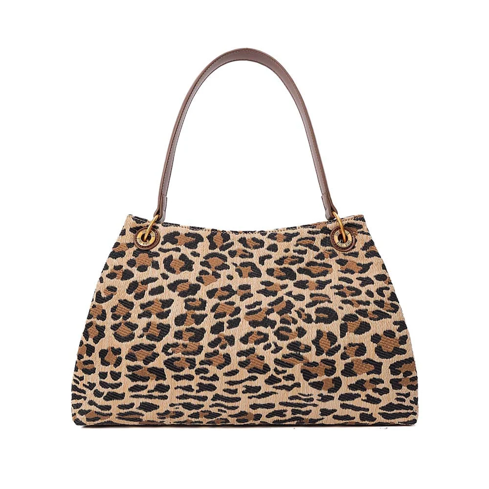 Bolsa Hobo Tramado Alça De Ombro Animal Print Onça - vista 5 de 7