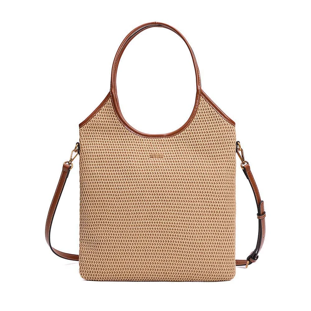 Bolsa Shopper Tramado Alça Dupla Bege Areia - vista 1 de 7