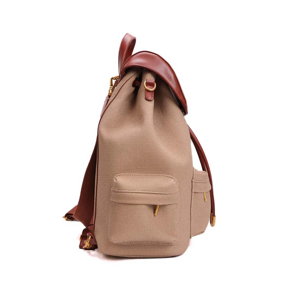 Mochila Canvas Marrom Terracota - vista 4 de 7