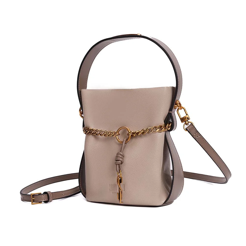 Bolsa Bucket Floater Bege Areia Transversal - vista 5 de 10