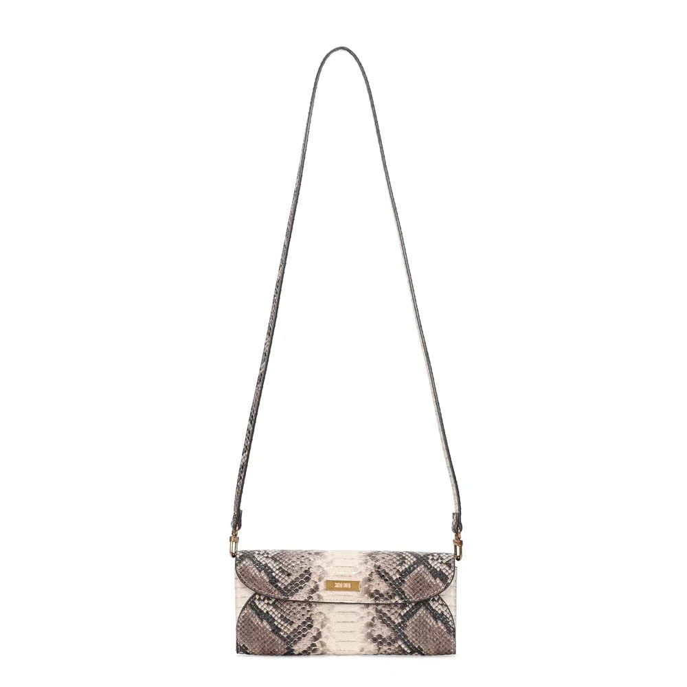 Bolsa Carteira Pequena Tiracolo Animal Print Cobra - vista 1 de 3