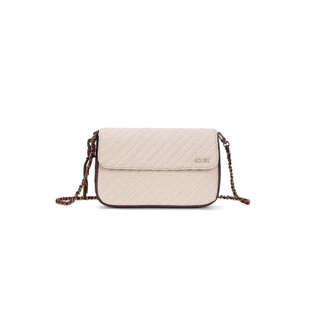 Bolsa Média Canvas Matelassê Bege Alça Corrente - vista 1 de 3