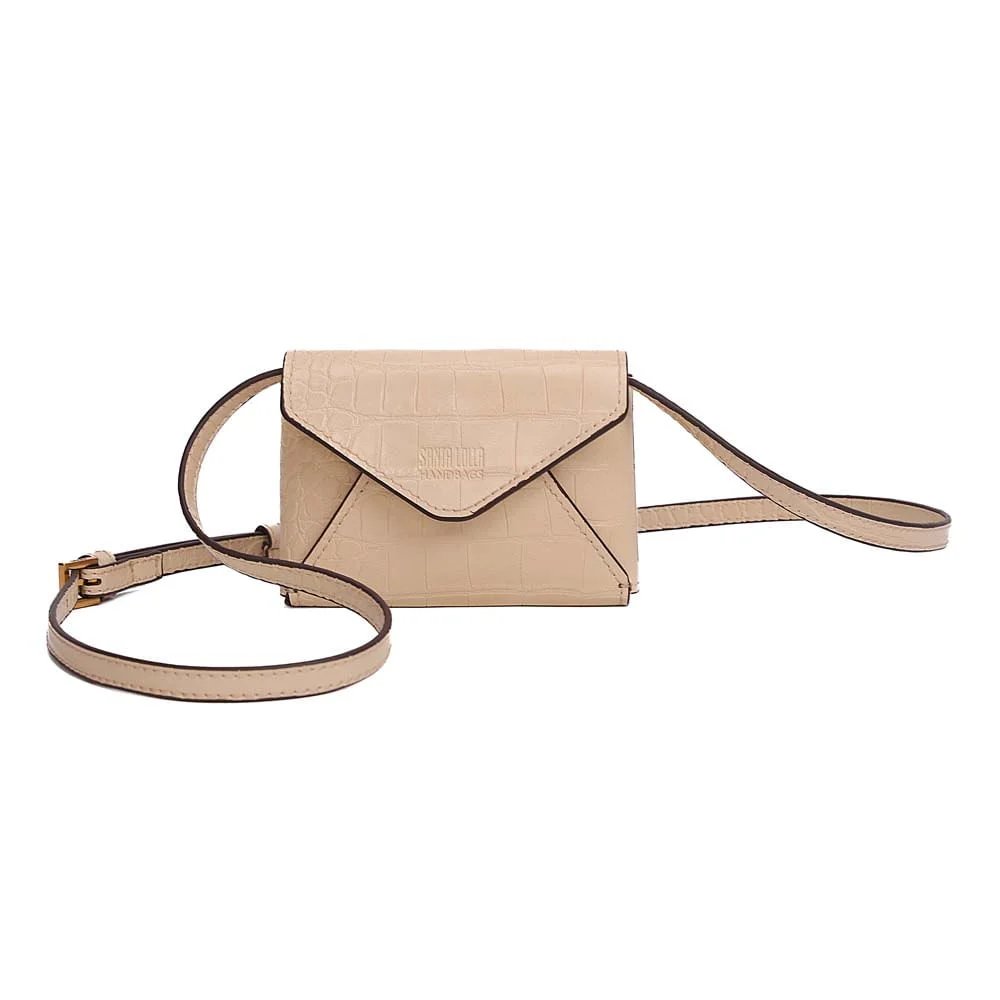 Bolsa Porta Cartão Croco Amarelo Transversal - vista 1 de 7