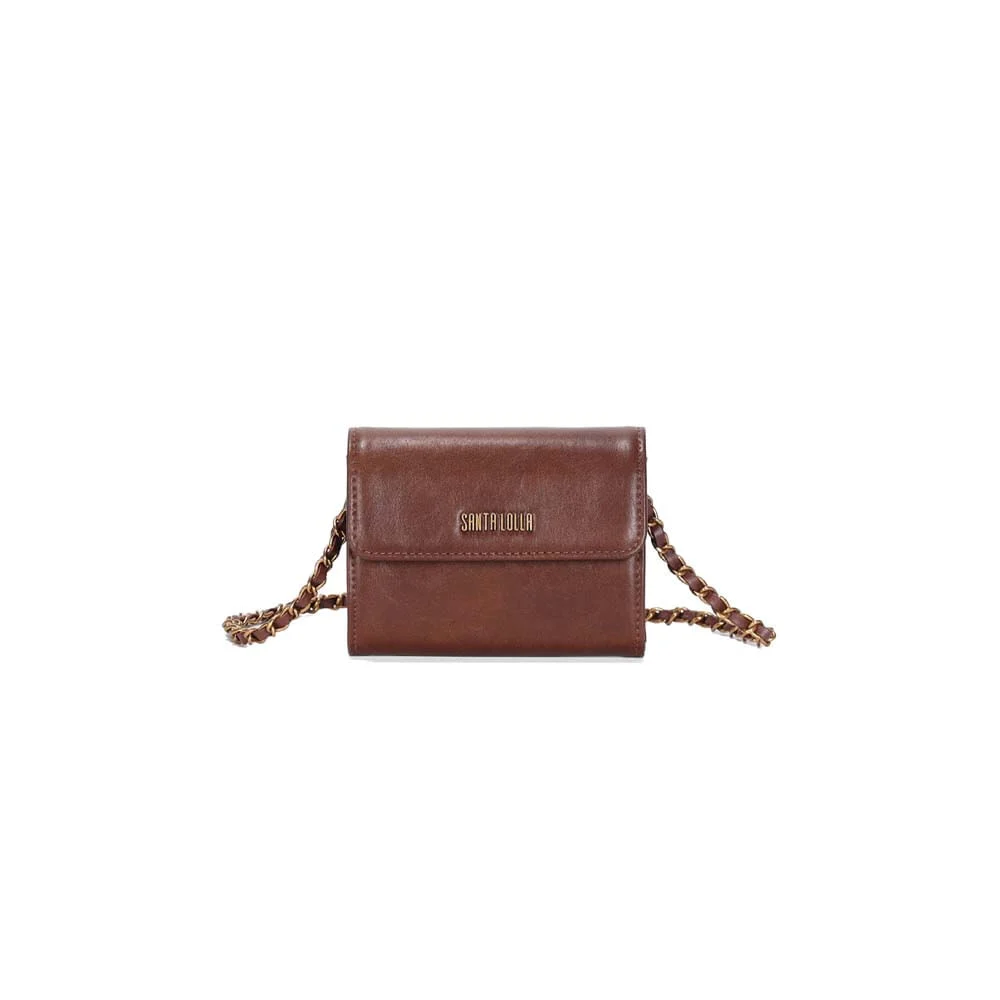Bolsa Carteira Mini Rústico Terracota Alça Corrente - vista 1 de 2