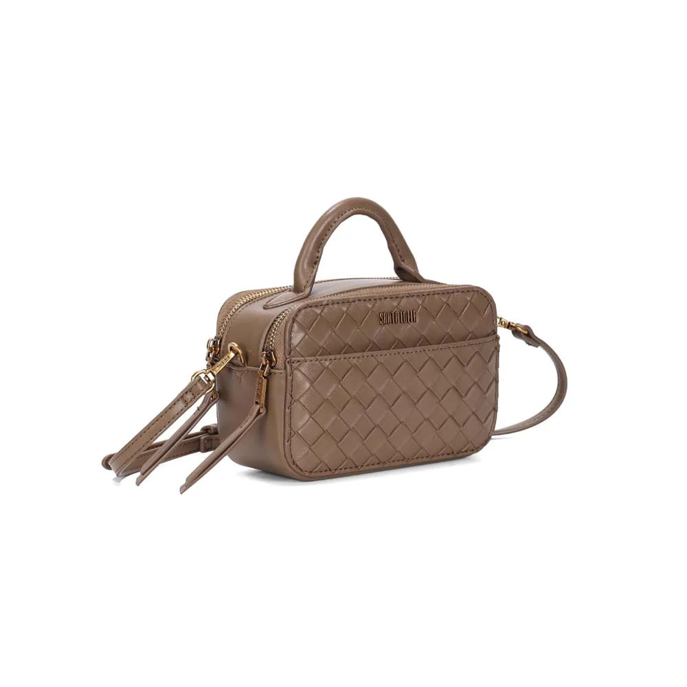 Bolsa Quadrada Pequena Bege Fog Divisórias - vista 2 de 3