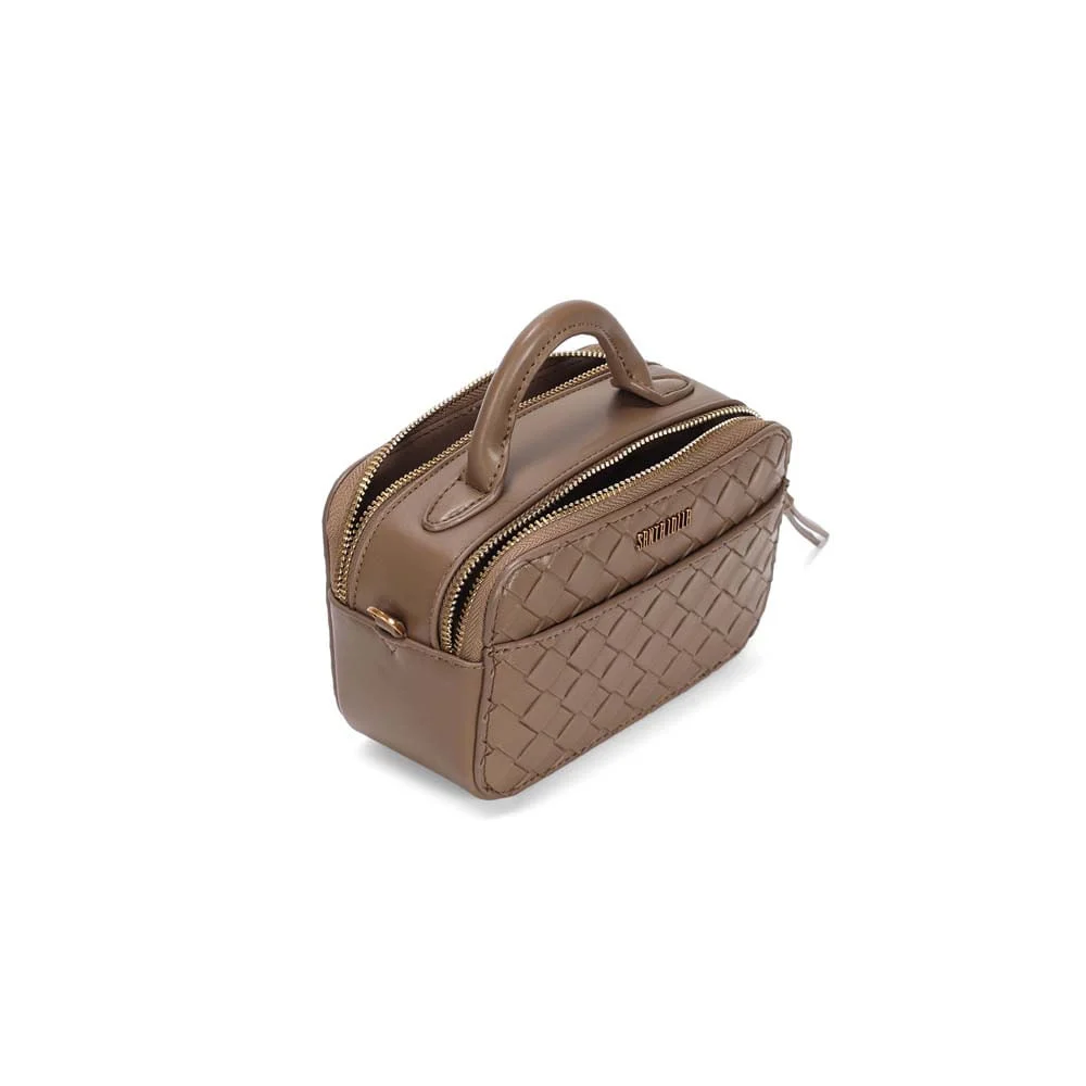 Bolsa Quadrada Pequena Bege Fog Divisórias - vista 3 de 3