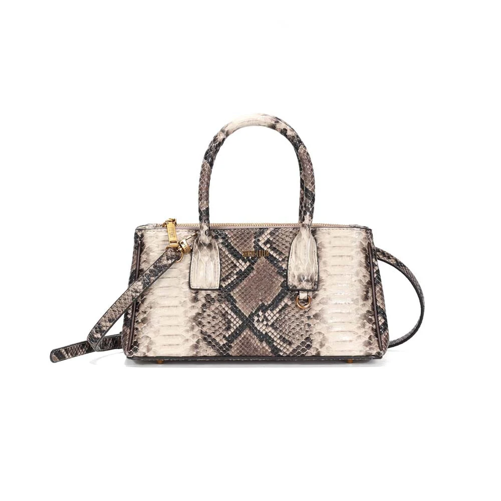 Bolsa Quadrada Pequena Animal Print Cobra Tiracolo - vista 1 de 3