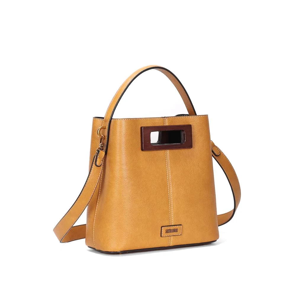 Bolsa Bucket Média Floater Amarelo Transversal - vista 3 de 4