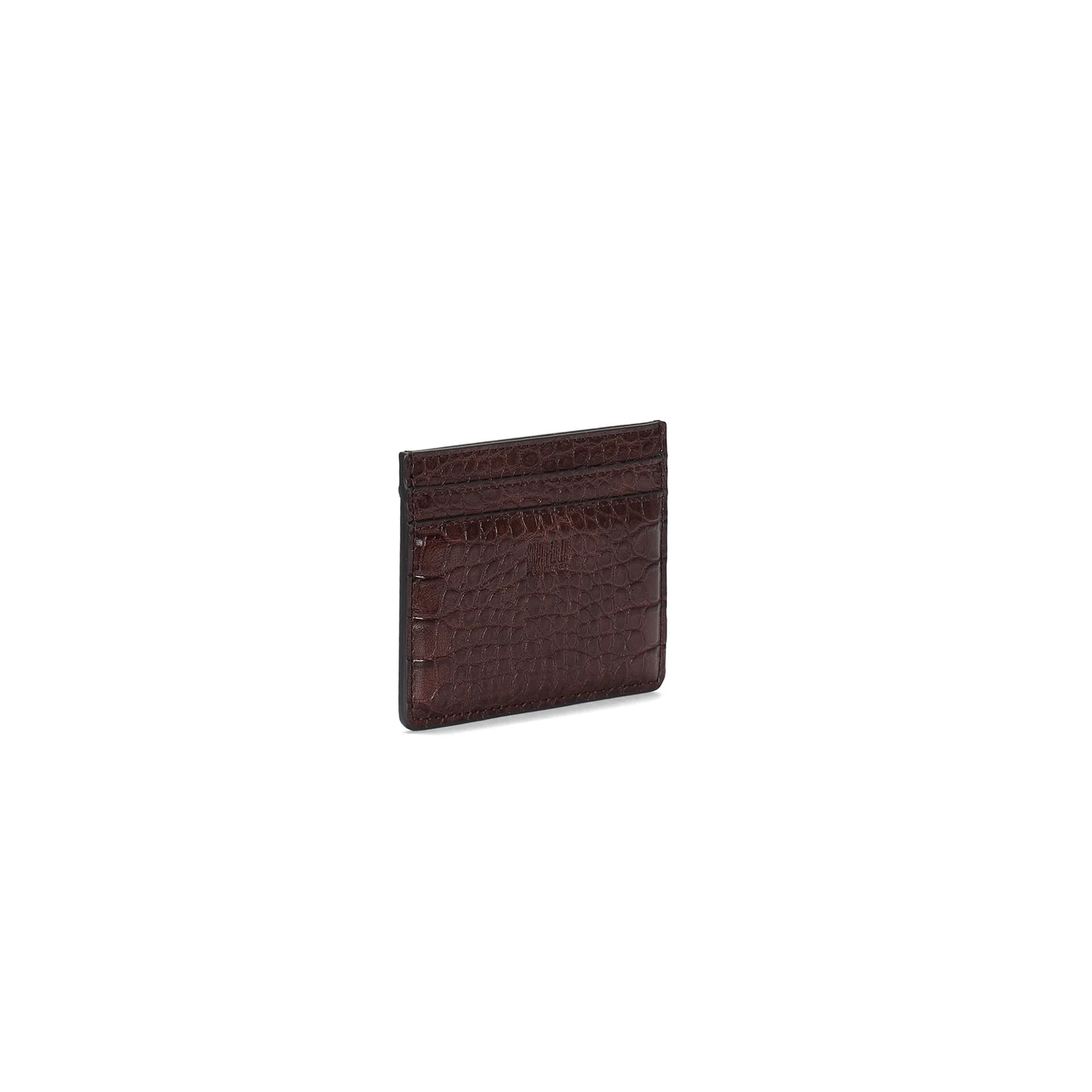 Porta Cartão Pequeno Croco Marrom Terracota - vista 1 de 2