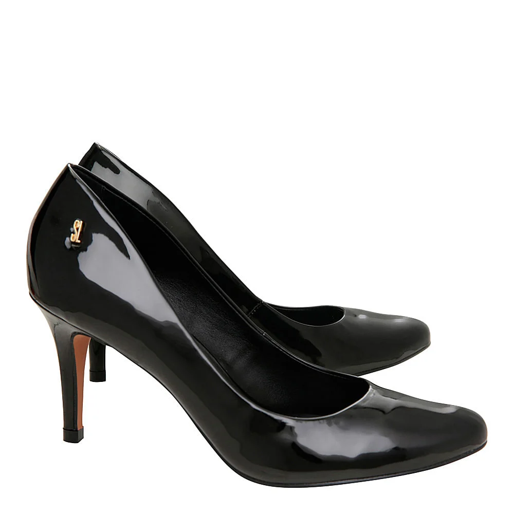 Scarpin Boneca Verniz Preto - vista 2 de 4