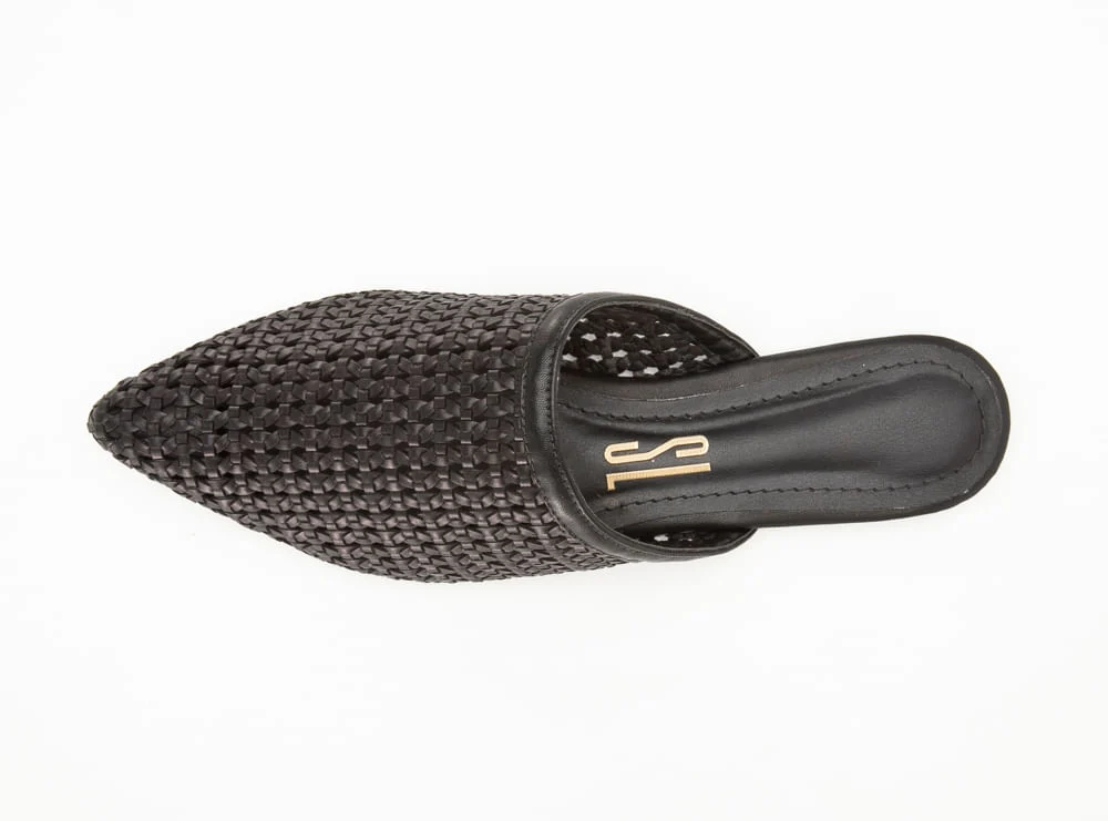 Mule Tresse Bico Fino Preto - vista 2 de 2