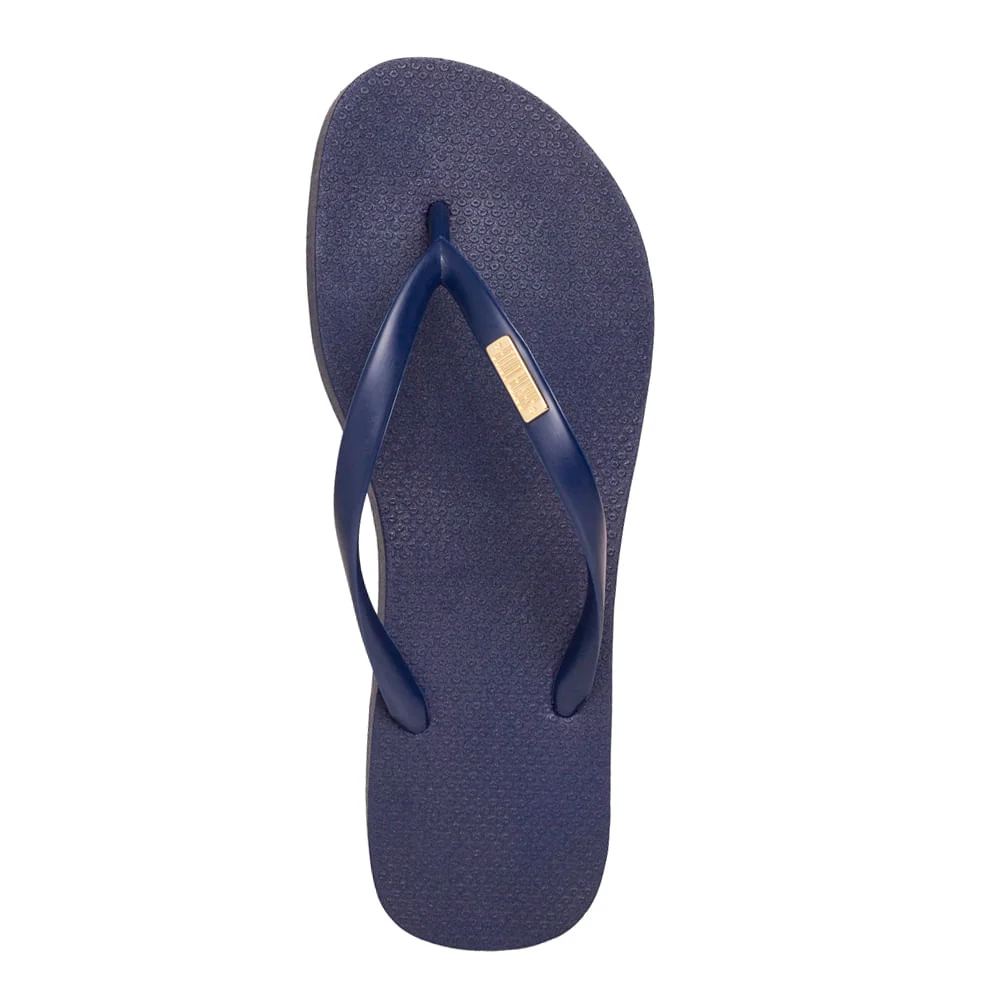 Flip Flop Emborrachado Sola Alta Azul Marinho - vista 4 de 4
