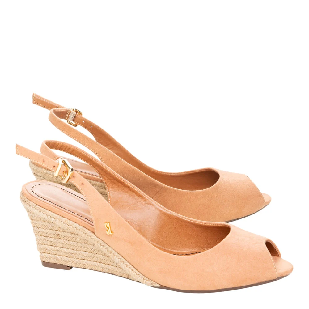 Peep Toe Suede Bege - vista 2 de 4