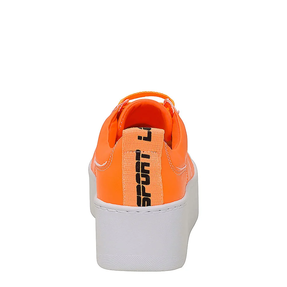 Tênis Plataforma Laranja Neon - vista 3 de 4