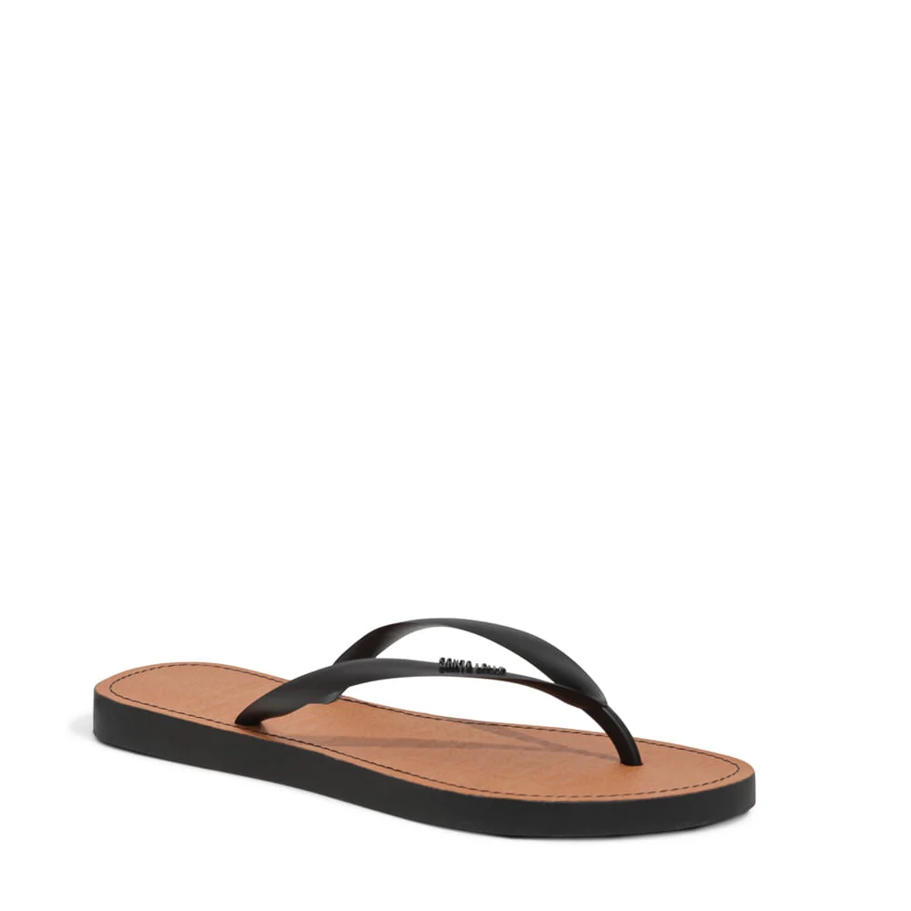 Flip Flop Borracha Preto e Bege - vista 2 de 4