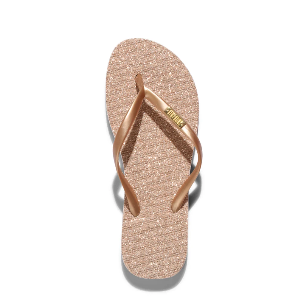 Flip Flop Borracha Brilho Dourado - vista 2 de 4
