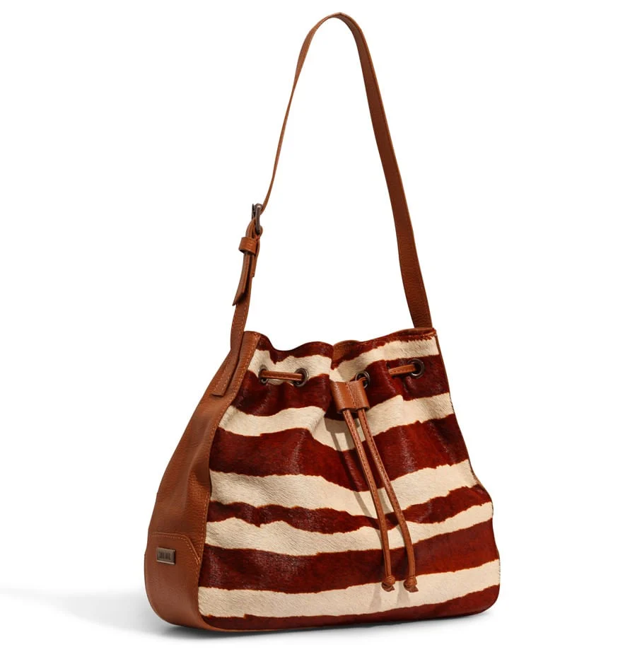 Bolsa Bucket Pelo Zebra Marrom - vista 2 de 3
