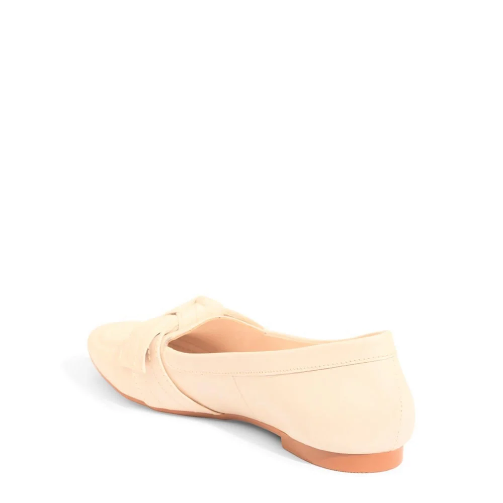 Mocassim Bico Quadrado Laço Amarelo Claro - vista 4 de 5