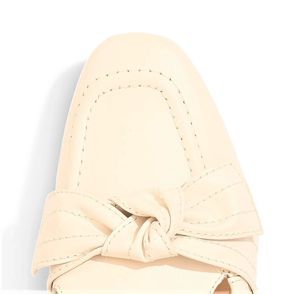 Mocassim Bico Quadrado Laço Amarelo Claro - vista 5 de 5