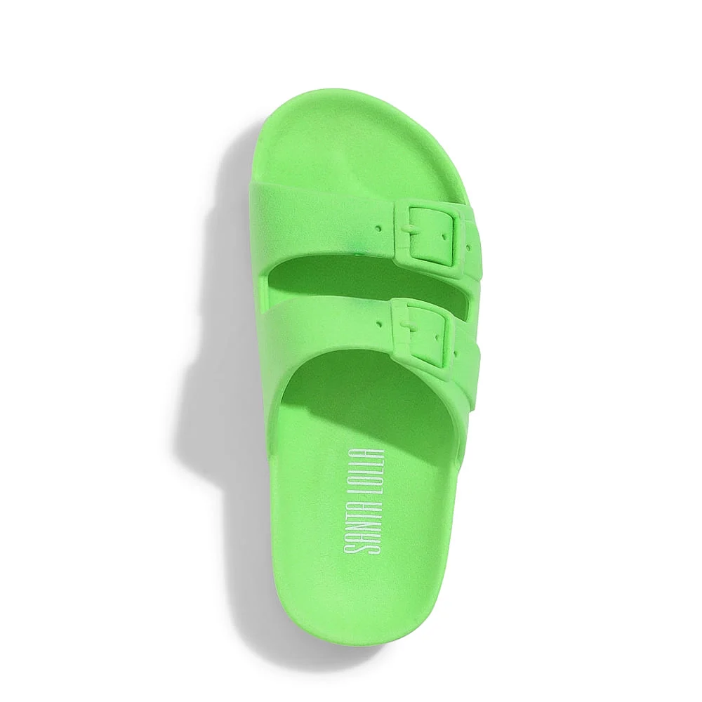Sandália Slide Infantil Verde Poison Borracha - vista 2 de 4