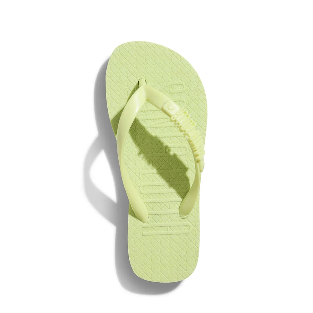 Flip Flop Infantil Neon Verde Oliva Borracha Salto Flat - vista 2 de 4