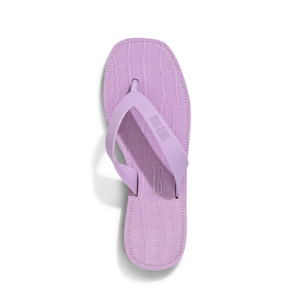 Rasteira Croco Roxo Violeta - vista 2 de 4