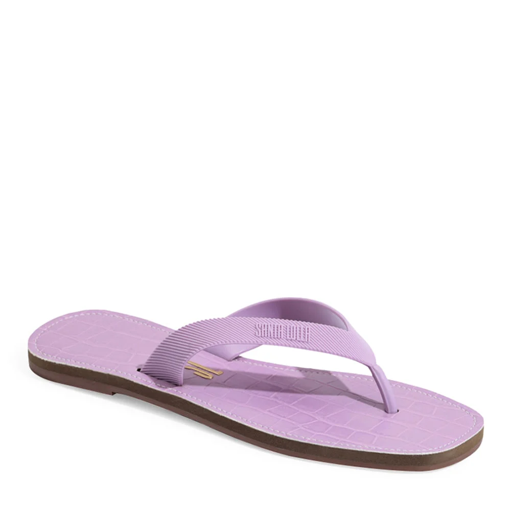 Rasteira Croco Roxo Violeta - vista 3 de 4