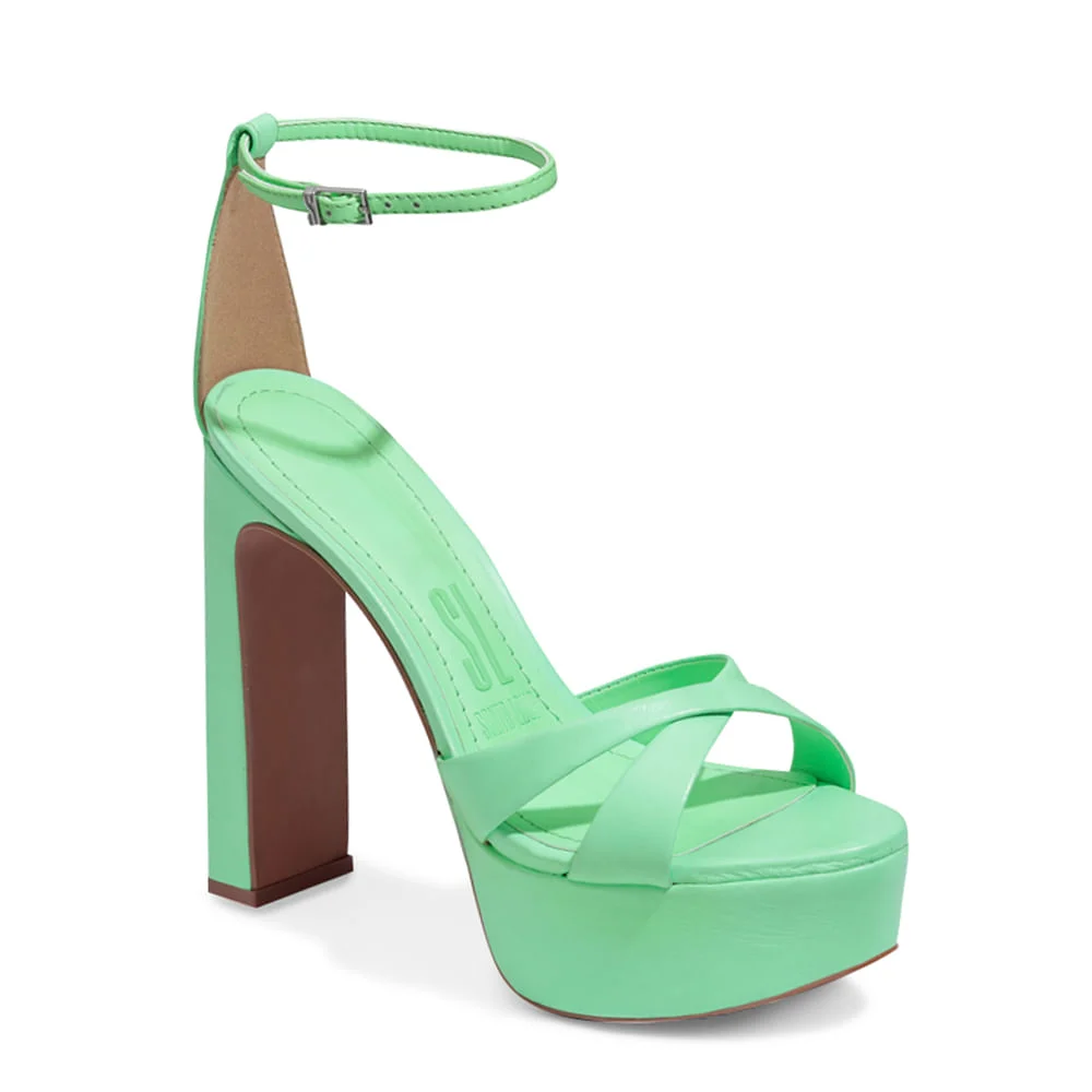 Sandália Couro Pelica Soft Verde Menta - vista 3 de 5