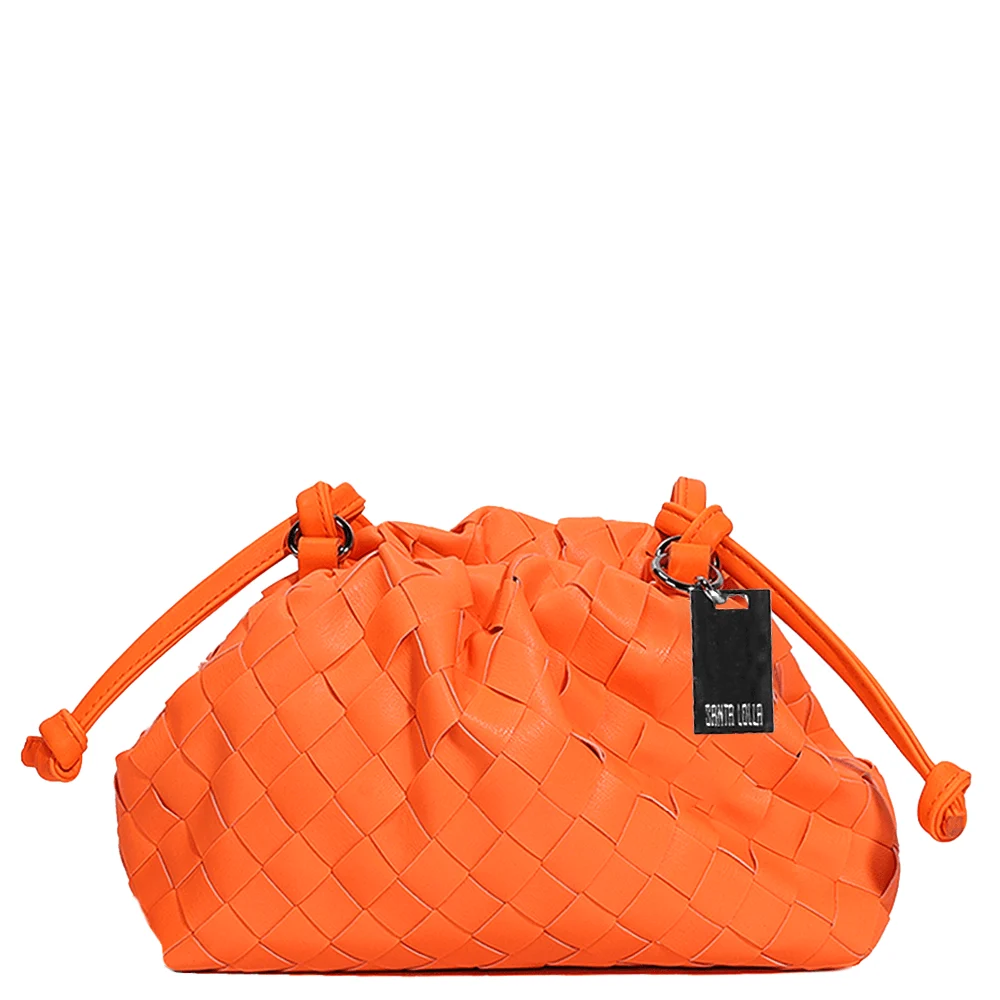 Bolsa Pouch Tressê Tiracolo Pequena de Couro Floater Laranja Neon - vista 1 de 5