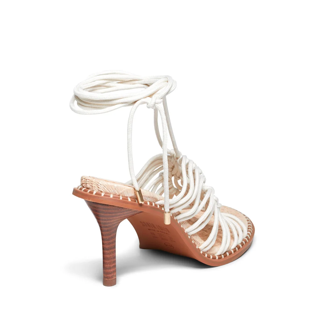 Sandália Cordão Salto Fino Off White - vista 3 de 3
