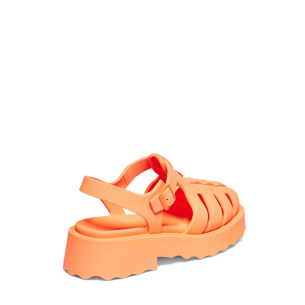 Sandália Fisherman Laranja Borracha Flatform - vista 3 de 4
