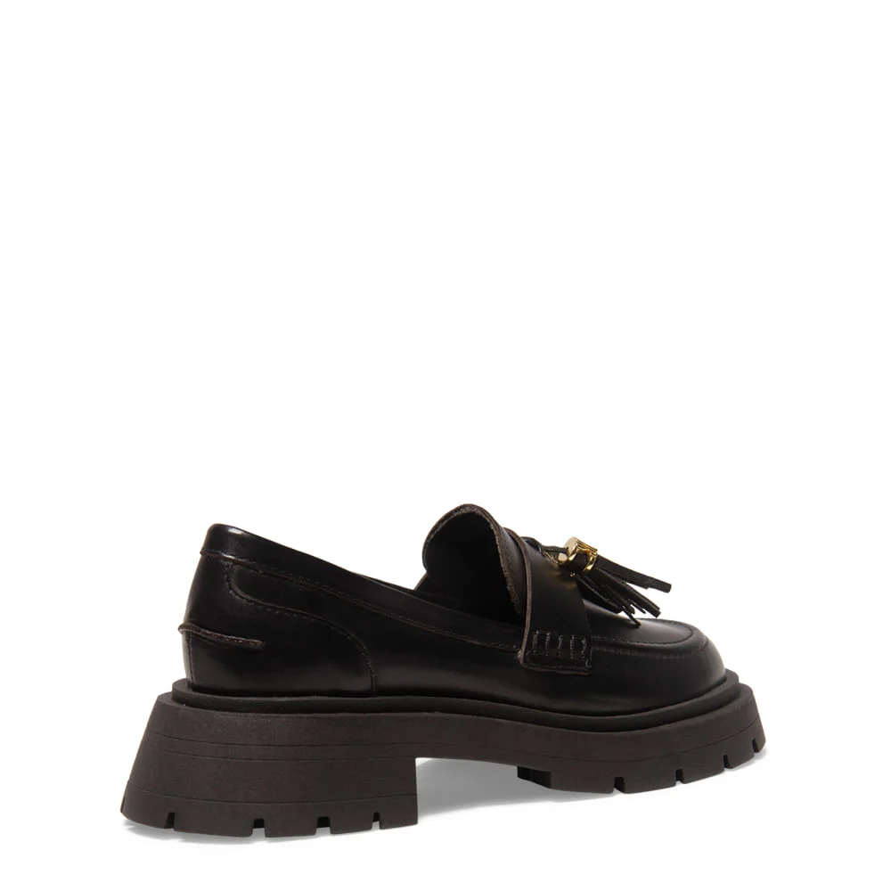 Mocassim Couro Soft Preto Tratorado - vista 5 de 5