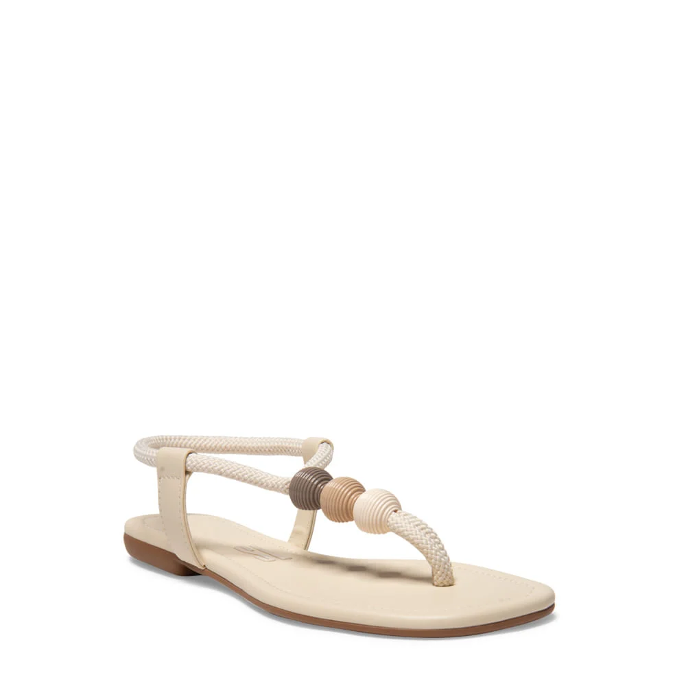 Sandália Rasteira Napa Santorine Creme - vista 2 de 4