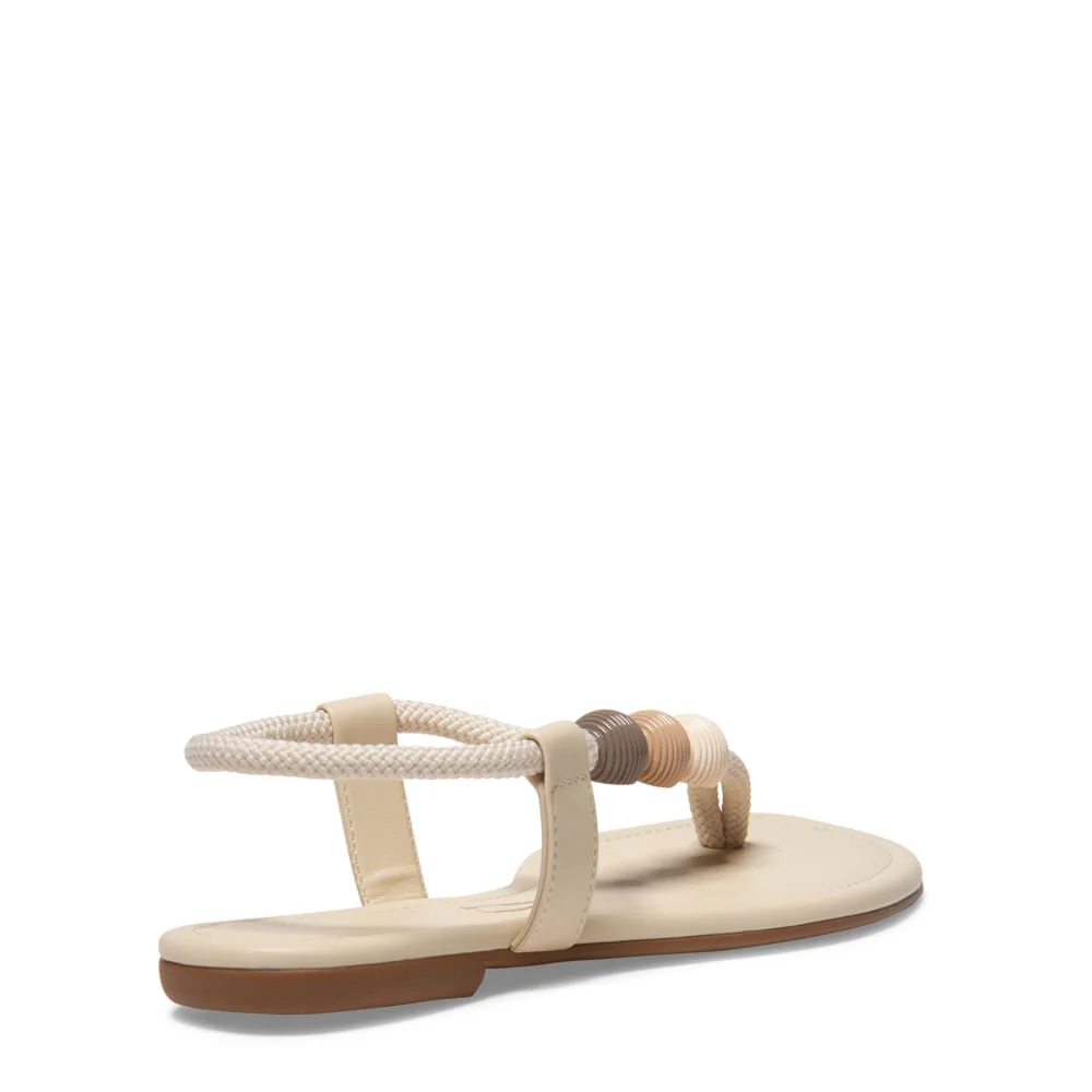 Sandália Rasteira Napa Santorine Creme - vista 3 de 4