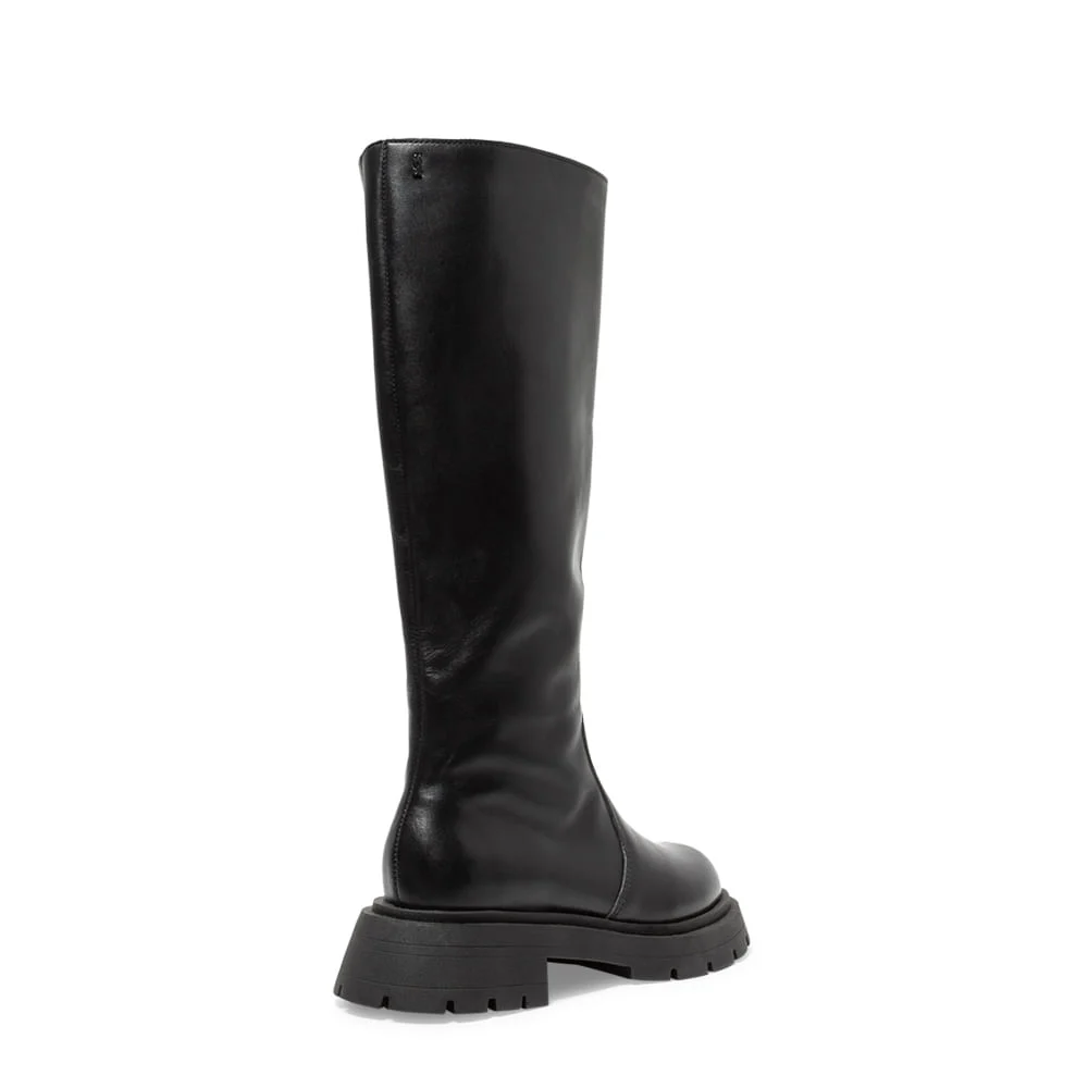 Bota Tratorada Preta Couro Cano Longo - vista 4 de 4
