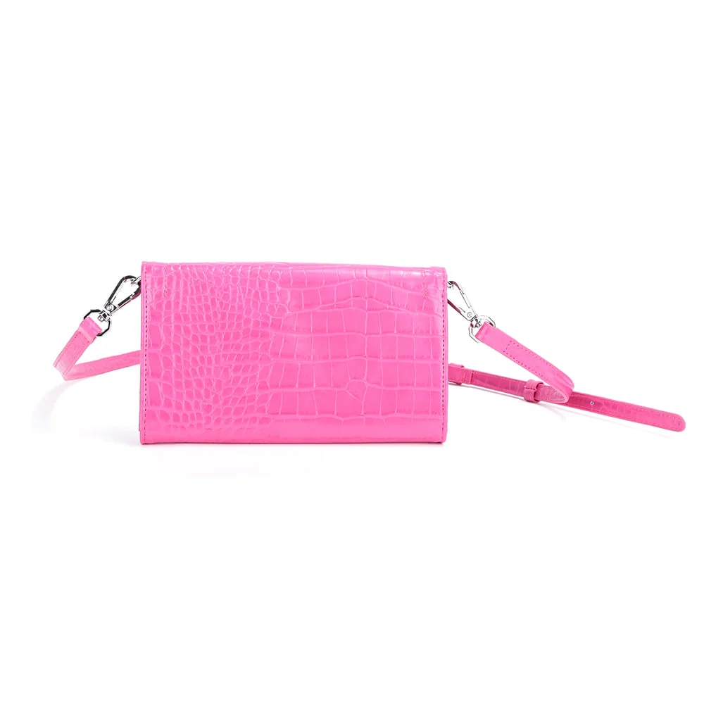 Bolsa Material Croco Pink - vista 3 de 5