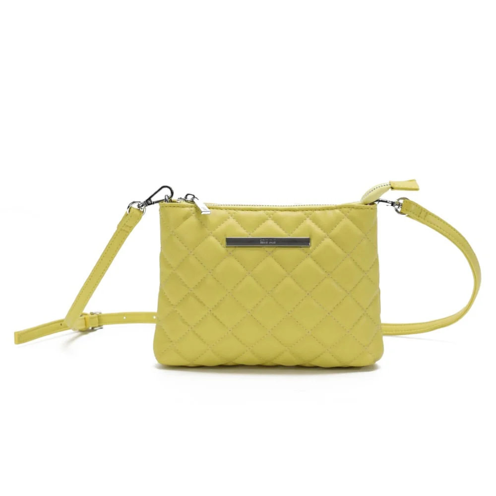 Bolsa Transversal Verde Limão Matelassê Alça Fina - vista 1 de 7