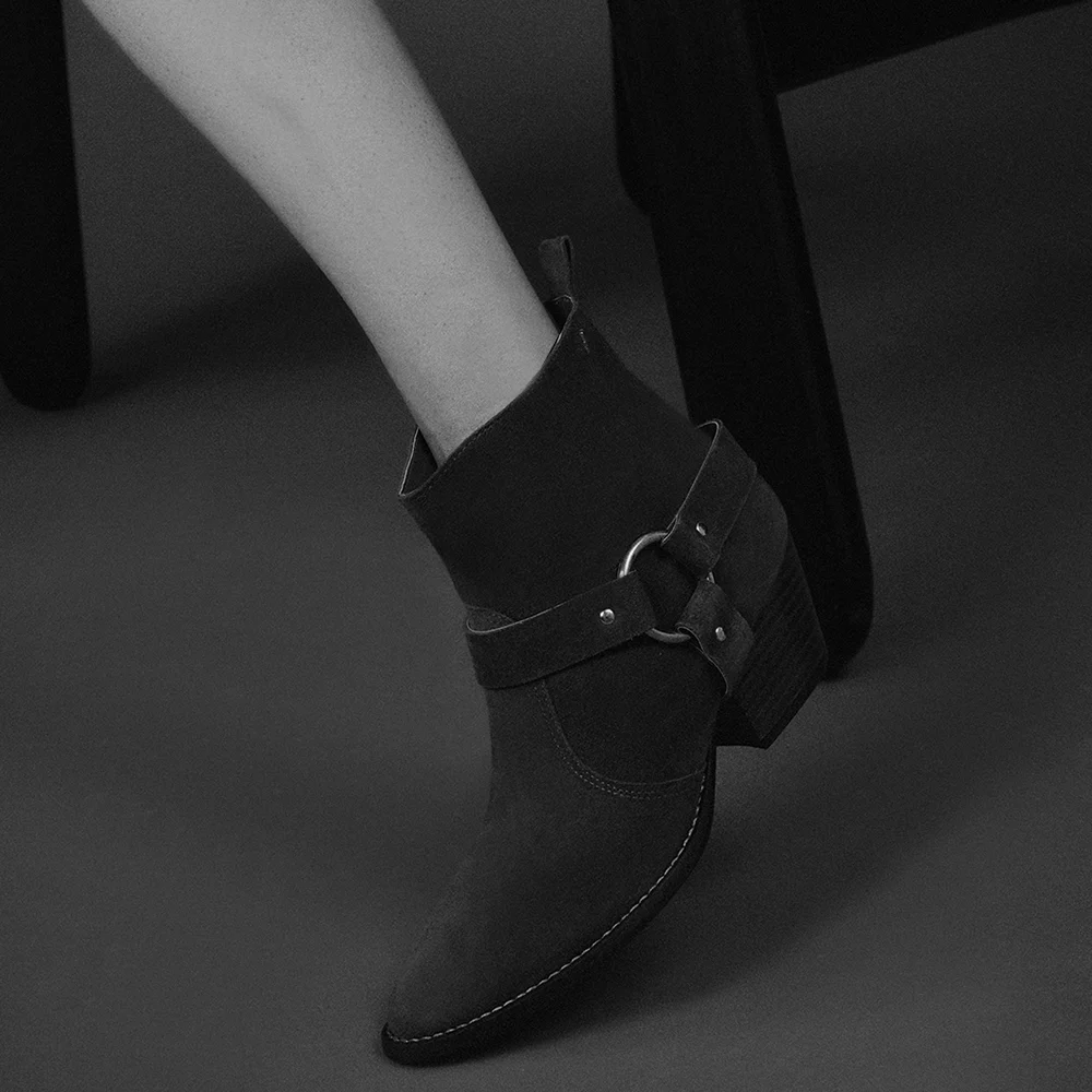 Bota Western Bege Couro Cano Baixo - vista 2 de 4