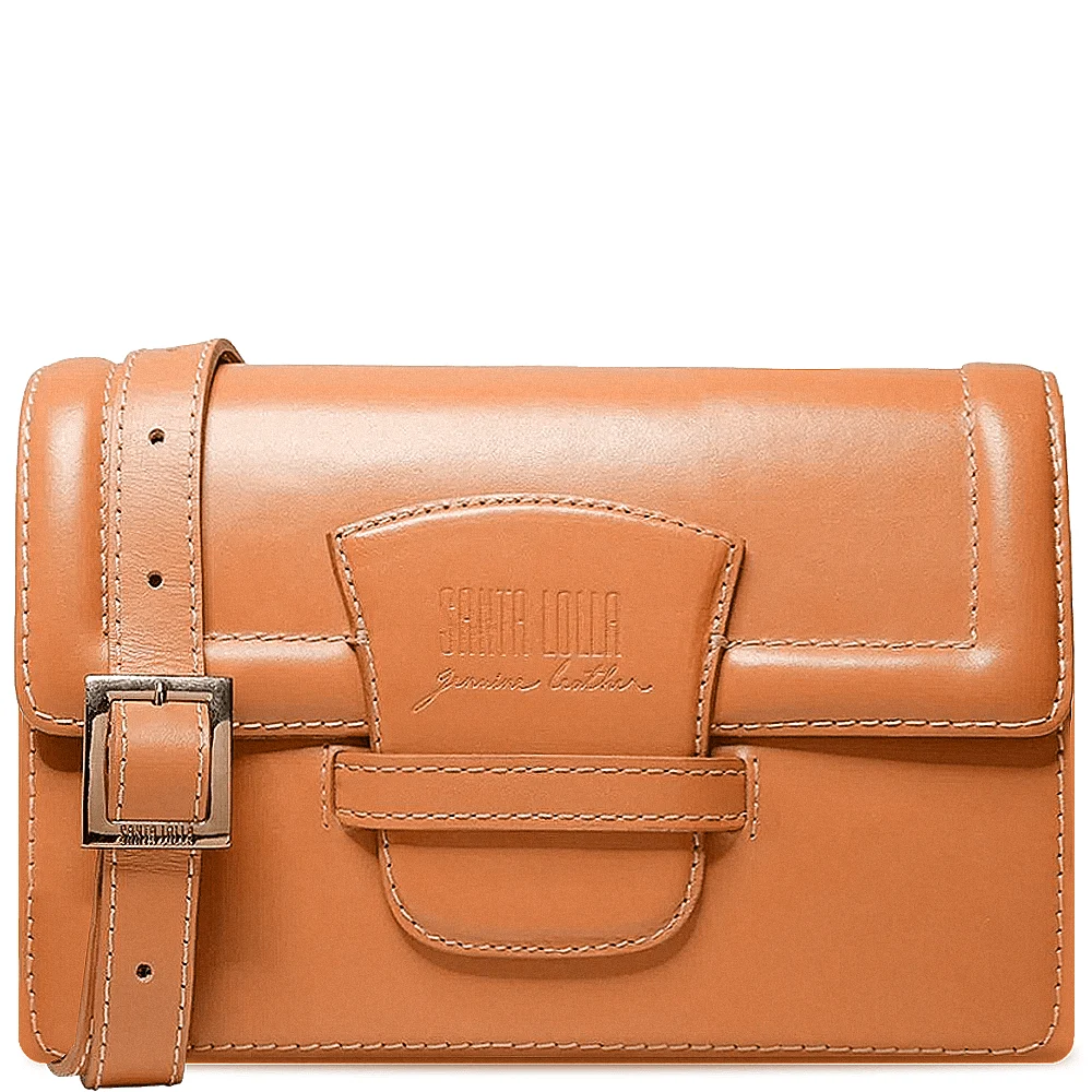 Bolsa Transversal Marrom Couro Pequena - Linha Genuine Leather - vista 1 de 5