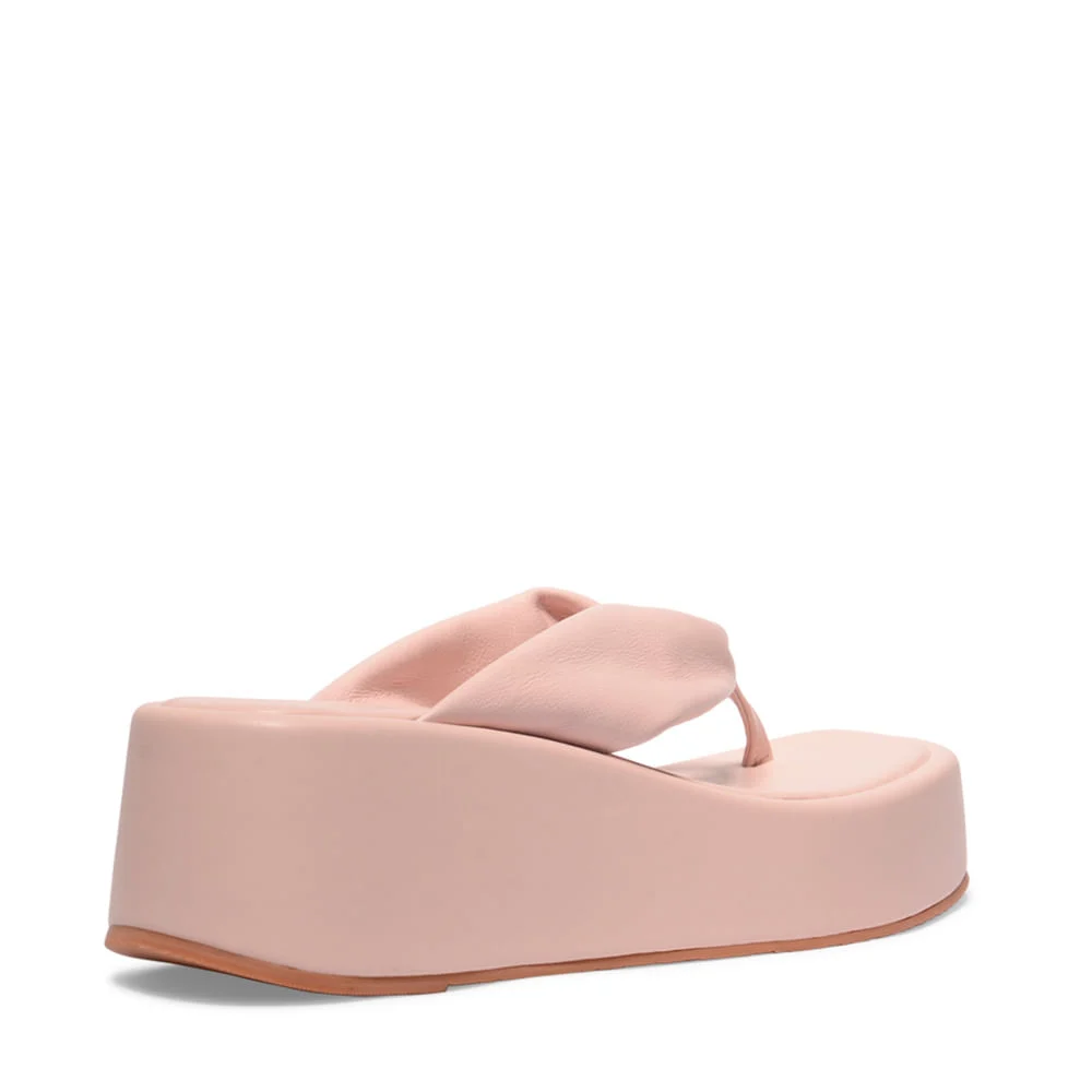 Sandália Papete Thong Plataforma Flatform Rosa Claro - vista 4 de 5