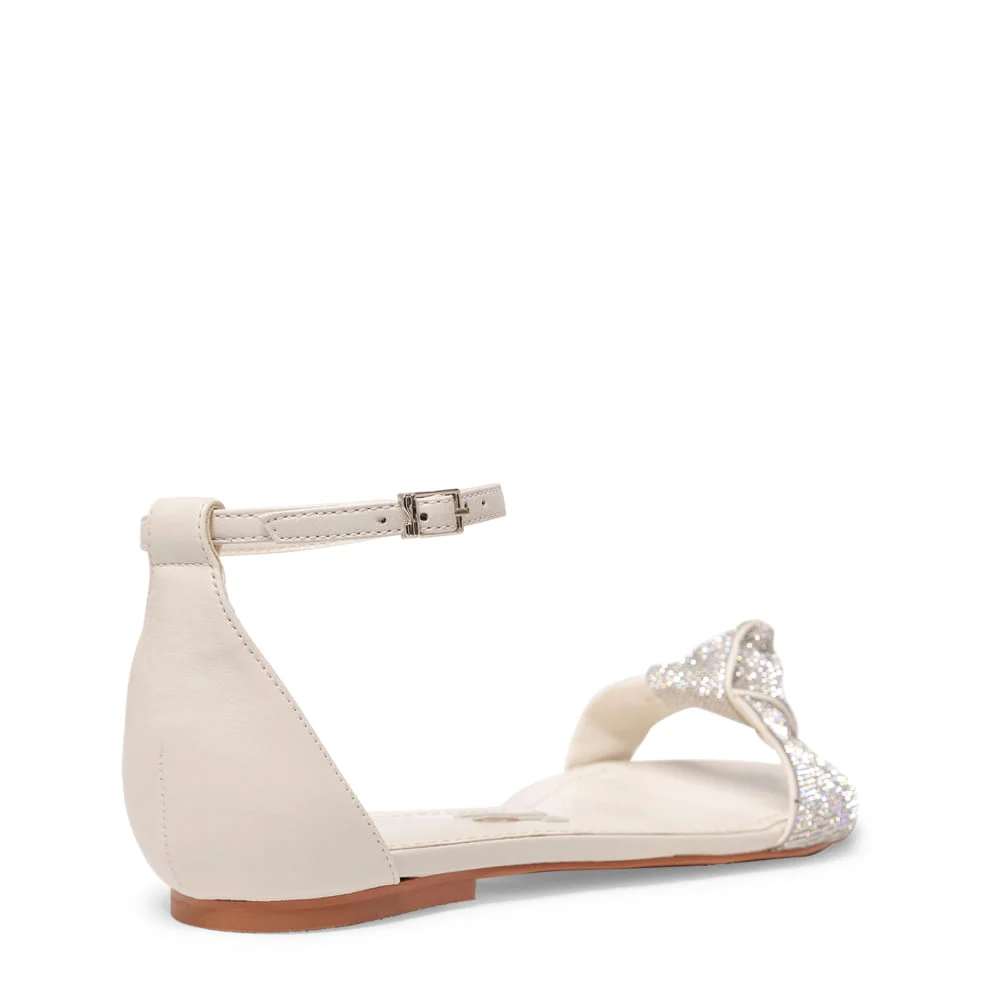 Sandália Rasteira Off White Strass Flat - vista 4 de 4